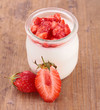 yogurt and strawberry