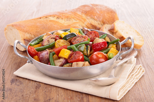 Photo: ratatouille, cooked vegetables ratatouille, cooked vegetables