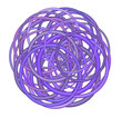 abstract round glossy torus shape in mixed purple on white