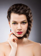 Sophistication. Natural Braided Brunette with Tress. Haircare