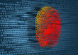 Illustration of the finger print and binary code