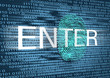 Illustration of the finger print and binary code