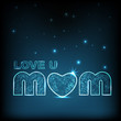 Happy Mothers Day background with shiny text love you mom.