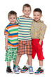 Three fashion little boys in striped shirt