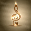 Abstract musical note, music concept.
