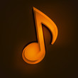 Abstract musical note, music concept.