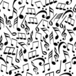 Abstract seamless pattern with music notes.