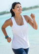 Woman running outdoors