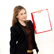 woman hold a folder