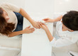 Woman getting a manicure