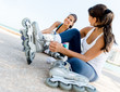 Female skaters outdoors