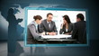 Animation of business people at meeting
