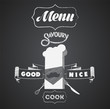 Vector menu design on the chalkboard