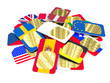 White SIM card among colored ones