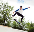 Skateboarder in the skatepark