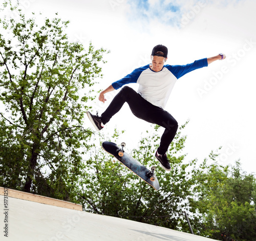 Photo: Skateboarder in the skatepark Skateboarder in the skatepark