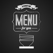 Illustration of a vintage graphic element for menu on blackboard