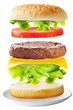 Classic hamburger on isolated background
