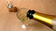 Video: High angle view of champagne being poured into flute High angle view of champagne being poured into flute