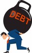 Man carrying heavy debt