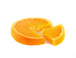 Pie chart of sliced orange. Business concept.