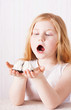 happy girl with cake