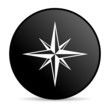 compass black circle web glossy icon