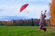 happy jumping girl outdoor