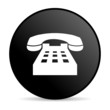 phone black circle web glossy icon