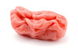 Piece of pink chewed bubble gum
