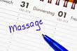 massage im Kalender notiert