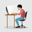 Man working on computer