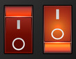 Red light electric switch vector button