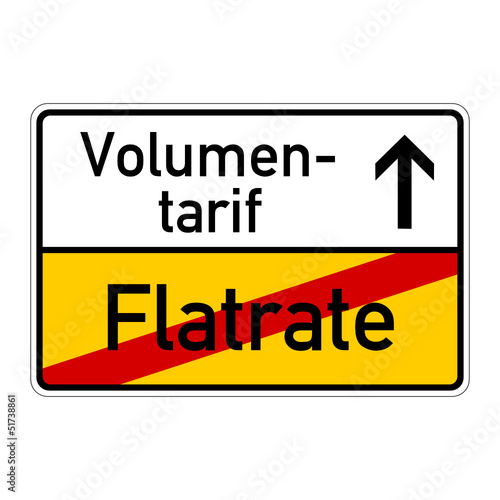 Vector: ortsschild flatrate volumentarif I ortsschild flatrate volumentarif I