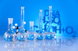 Photo: Chemistry science formula, Laboratory glassware Chemistry science formula, Laboratory glassware