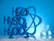 Photo: Atom, Chemistry formula background Atom, Chemistry formula background