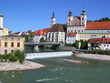 canvas print picture - Zusammenfluss von Enns und Steyr in Oberösterreich