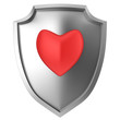 Red heart shield