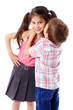 Photo: Little boy whispering something to girl Little boy whispering something to girl