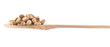 Spoon full of pistachio isolated