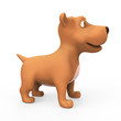 3d Dog looks to the side