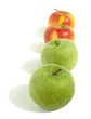 row apples