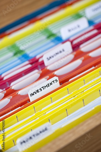 Photo: Financial documents in folders Financial documents in folders