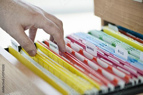 Photo: Financial documents in folders Financial documents in folders