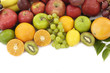 Assortment of exotic fruits isolated on white