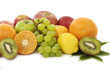 Assortment of exotic fruits isolated on white