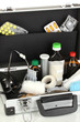 First aid kit for bandaging close up