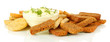 Crackers  and sauce, isolated on white