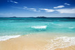 White sand beach and blue sky