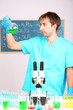 Assayer during research on room background
